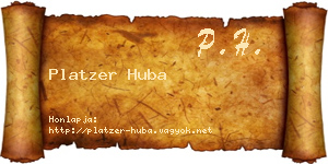 Platzer Huba névjegykártya